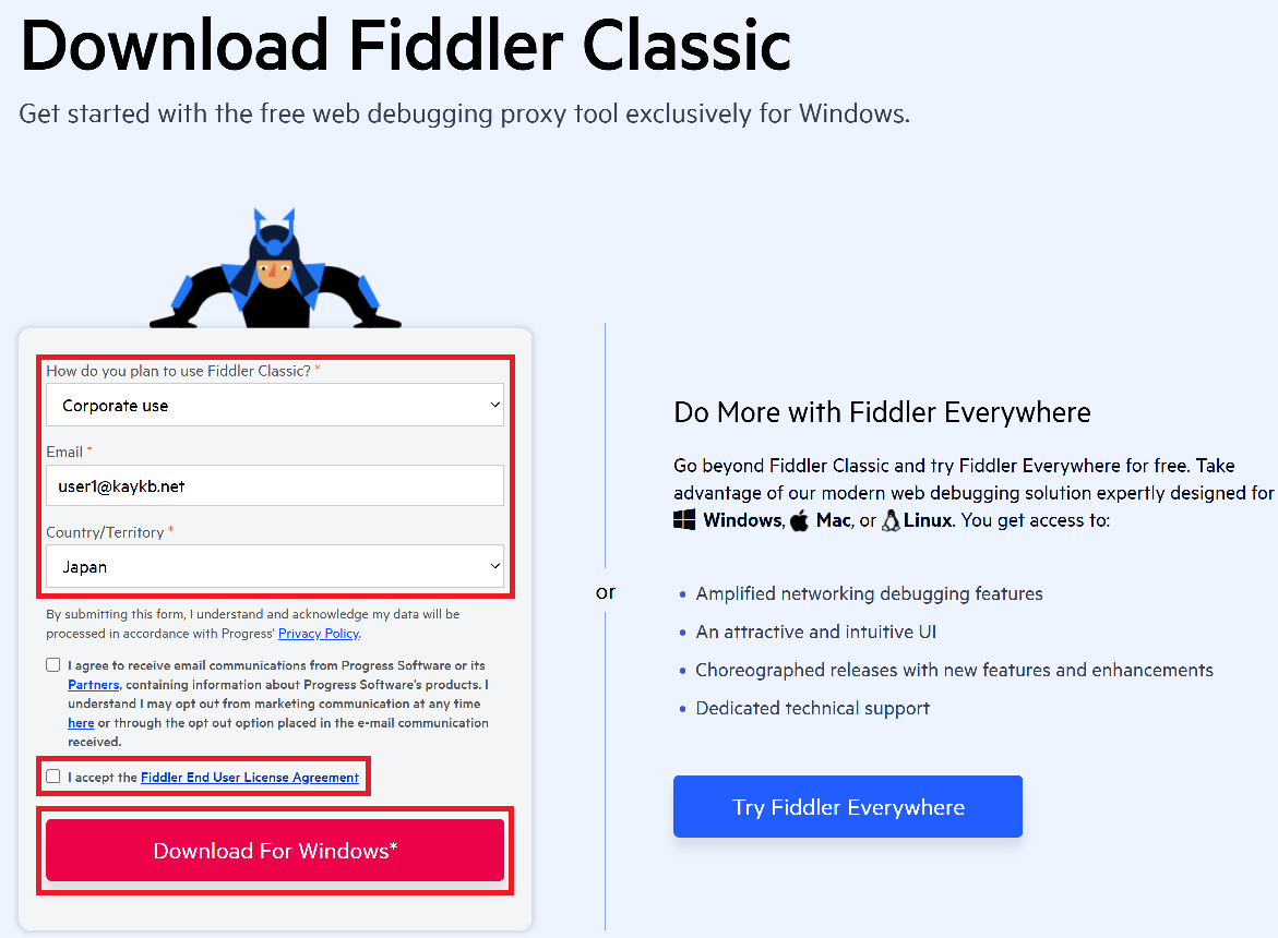 Fiddler Classicのダウンロード